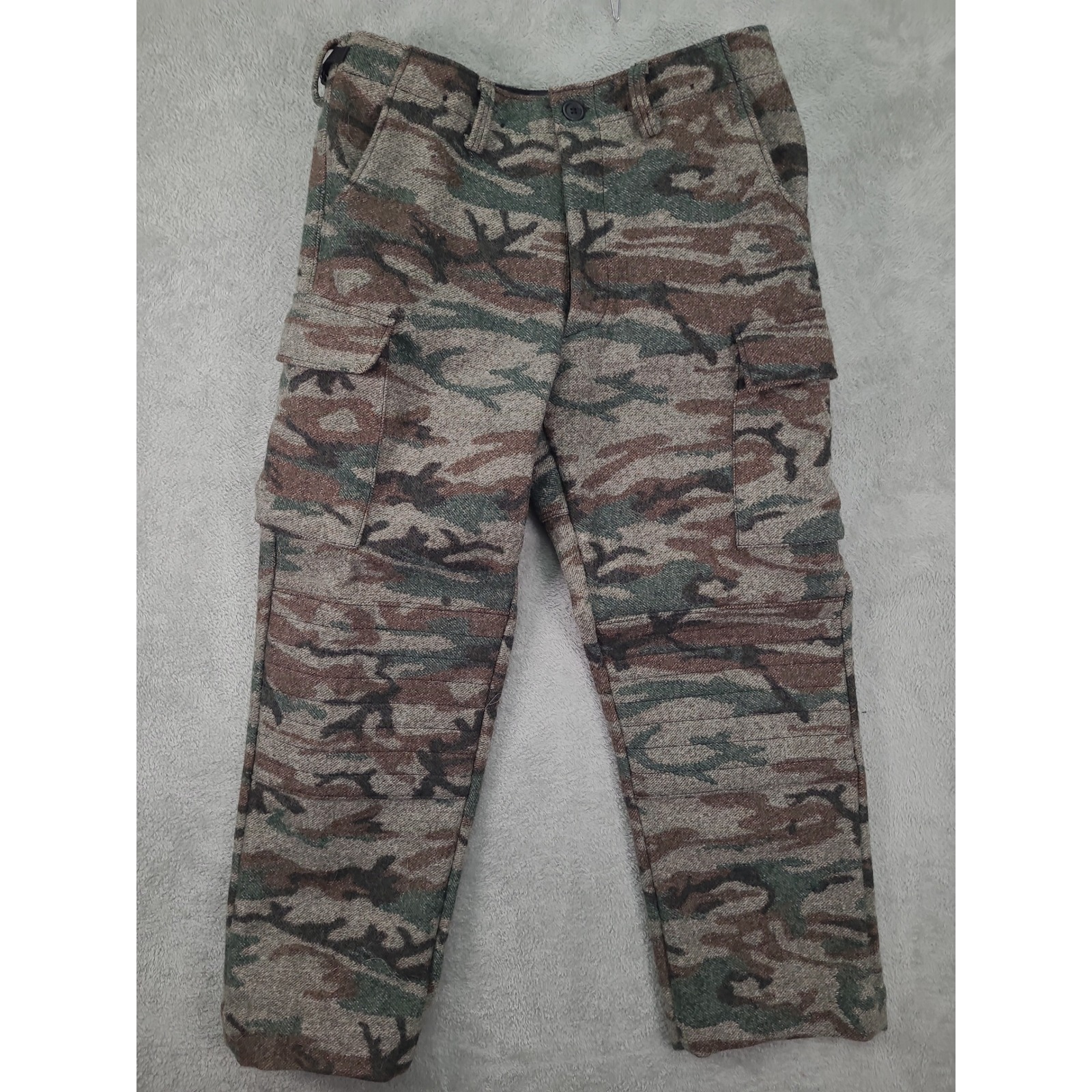 King Of The Mountain Virgin Wool Camo Cargo Pants Mens 36 Made In Usa Damaanged